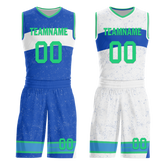 Custom Blue White Classic Style Reversible Basketball Uniform Personalized Ordinary BBJR-D017009